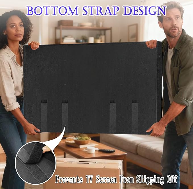 60"-65" Thicken TV Cover Moving Dust Anti-Scratch TV Screen Cover Fits - Image 4