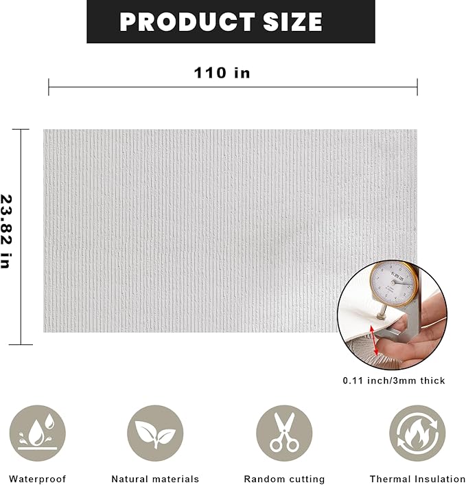 3D Wall Panels Peel and Stick – 23.82"x110" PVC Faux Texture, Self Adhesive - Image 2