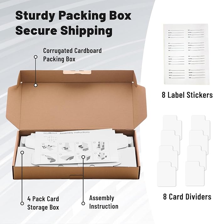 NUMINA 4 Pack 600 Card Storage Box Organizer - Image 6