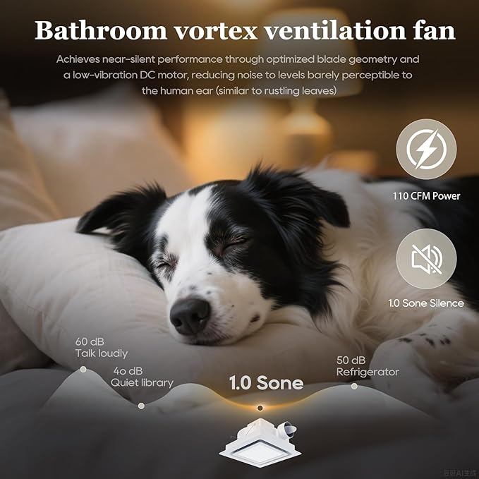 Bathroom Exhaust Fan 10" Panel Ultra Quiet without Light（8x8 Mount） - Image 4