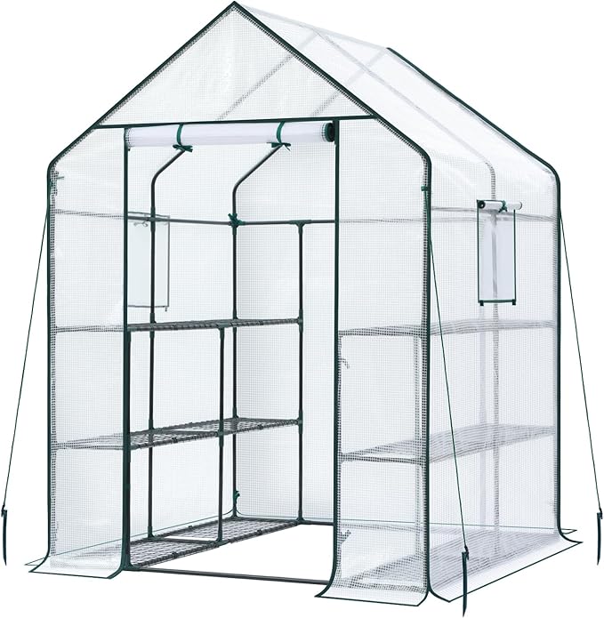 Ohuhu Greenhouse for Outdoors: 3 Tiers 12 Shelves Walk-in Indoor Green House - Image 7