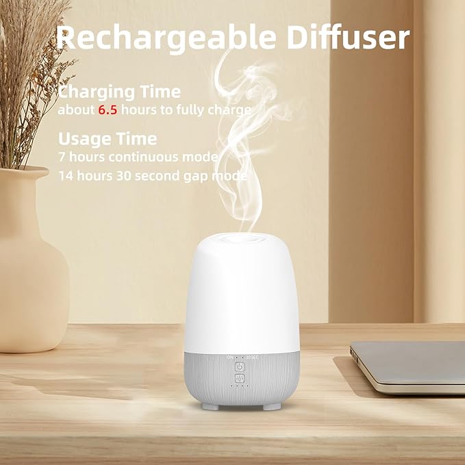 150ML Rechargeable Battery Operated Essential Oil Diffuser, Portable Cordless - Image 2