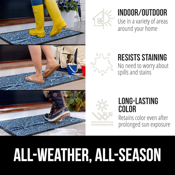 GORILLA GRIP 100% Waterproof All-Season WeatherMax Doormat, US Designed Natural - Image 3