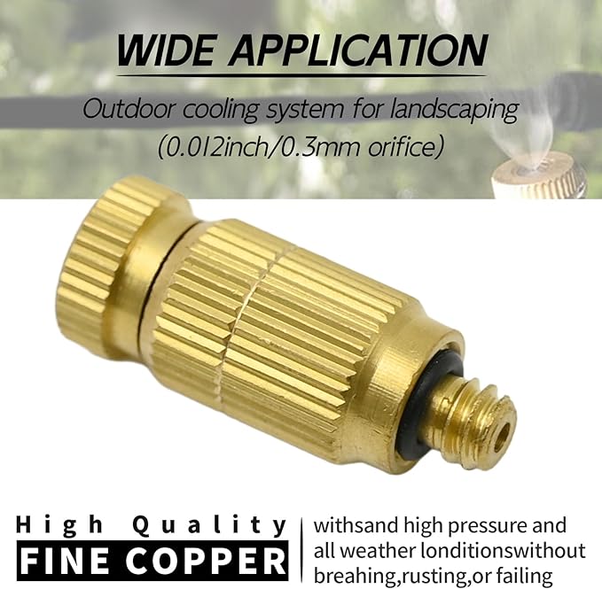 Brass Misting Nozzle, 10 Pack High Pressure Spray 10/24 UNC Anti-drip Fogging - Image 5