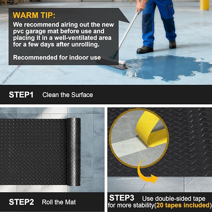 10x25 FT Garage Floor Mat, 2.8mm Thickened Flooring Roll - Image 9