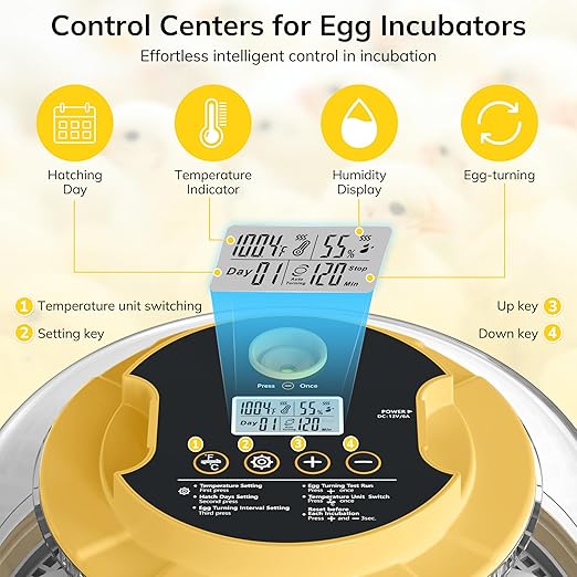 18 Egg Incubator with Automatic Egg Turning and Humidity Control, Chicken - Image 3