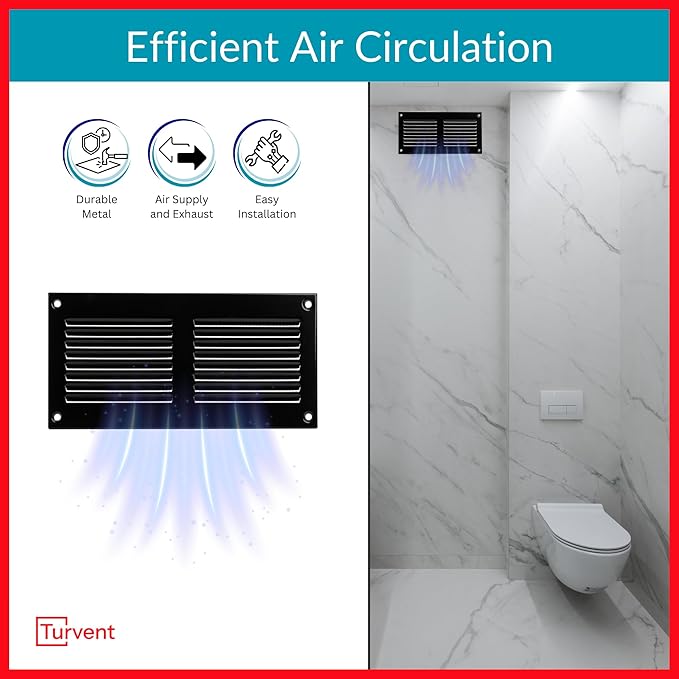 6x2 Vent Cover - Black HVAC Return Air Grille - Image 2