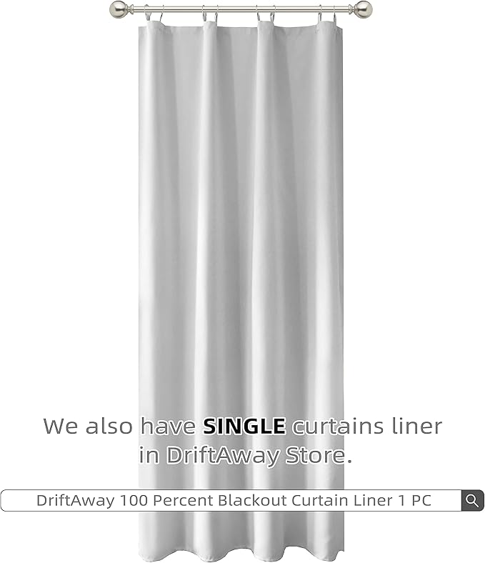 DriftAway Thermal Insulated 100 Percent Darkening Blackout Curtain Liner 2 - Image 8