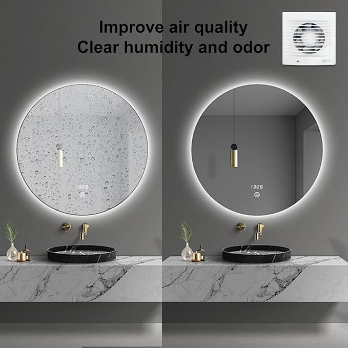 4 Inch Wall Mount Bathroom Exhaust Fan, Plug in Wall Exhaust Fan, 12W 77 CFM - Image 6