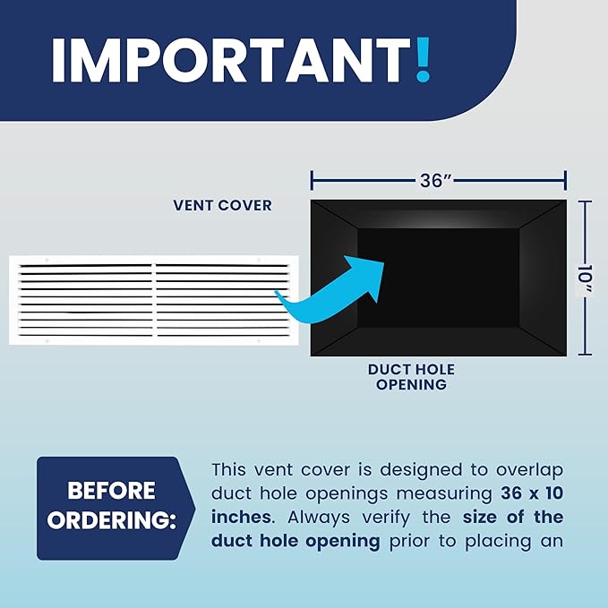 36x10 Inch Air Return Vent Cover Decorative – Premium Aluminum AC Vent Cover - Image 4