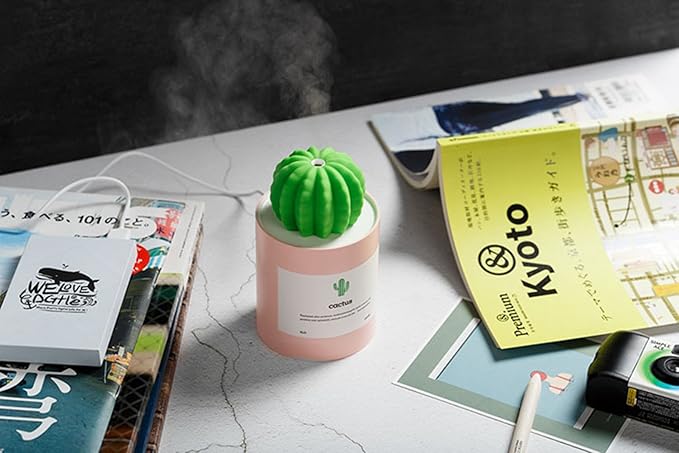 Mini Humidifier, 280ml USB Cool Mist Portable Cactus Air humidifier, - Image 4