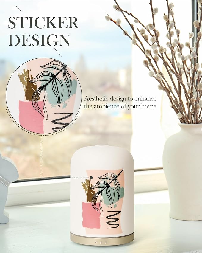 Essential Oil Diffuser with Handmade Ceramic Cover, 110ML Aromatherapy Diffuser - Image 5