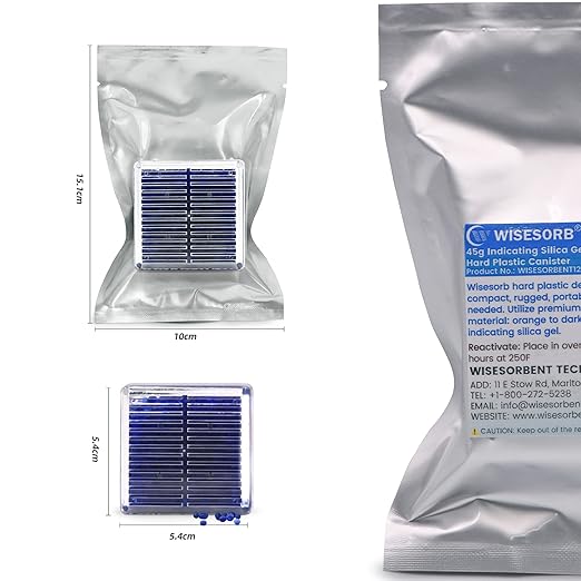 Silica Gel Canister, 45 Gram 10 Packs Hard Plastic Silica Gel Desiccant Canister - Image 3