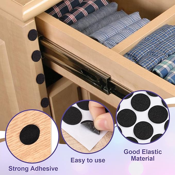 400 Pcs Small Felt Furniture Pads, Self-Adhesive EVA Foam Dot Circles, Round - Image 4