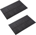 Bath Mat Bathroom Rugs Floor Wood Shower Bathtub Waterproof Non Slip Black by Fovlaurs