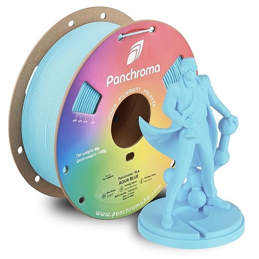 Panchroma PLA Aqua Blue 3D Printer Filament, 1kg Spool, High Speed Printing by Polymaker