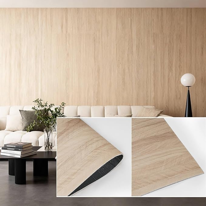 3D Wall Panels Peel and Stick – 23.82"x110" PVC Faux Travertine Texture by NAMAII