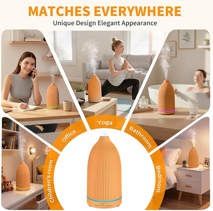 URPOWER 100ML Essential Oil Diffuser Ultrasonic Cool Mist Humidifier - Image 6
