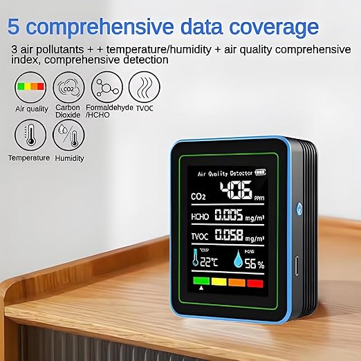 5-in-1 Professional Indoor Air Quality Monitor Indoor Portable CO2 Monitor | - Image 5