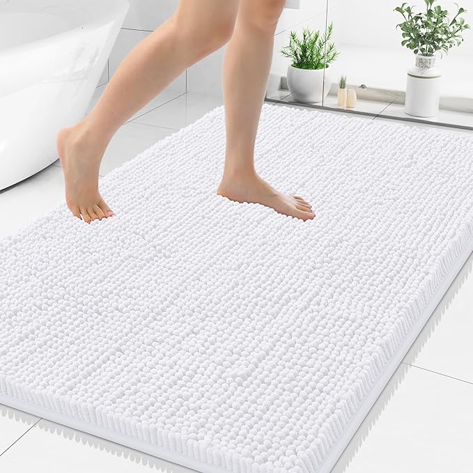 Smiry Luxury Chenille Bathroom Rugs 44x32, Extra Soft and Absorbent Shaggy Bath by Smiry