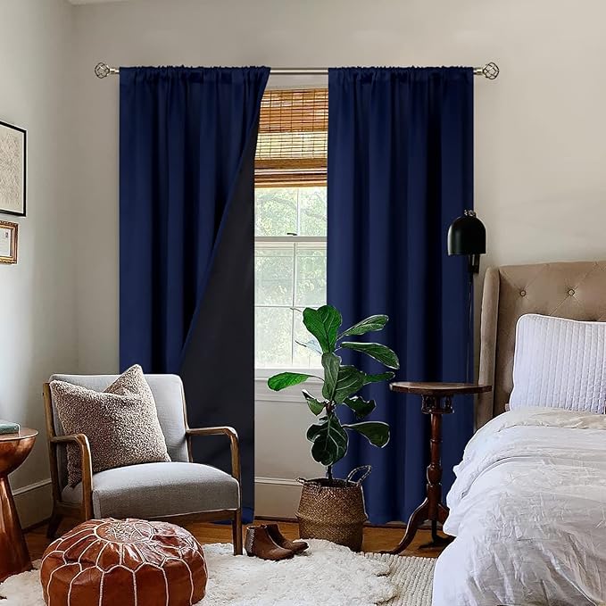 BGment Blackout Curtains for Bedroom 90 Inch Length, Rod Pocket 100% Blackout - Image 2