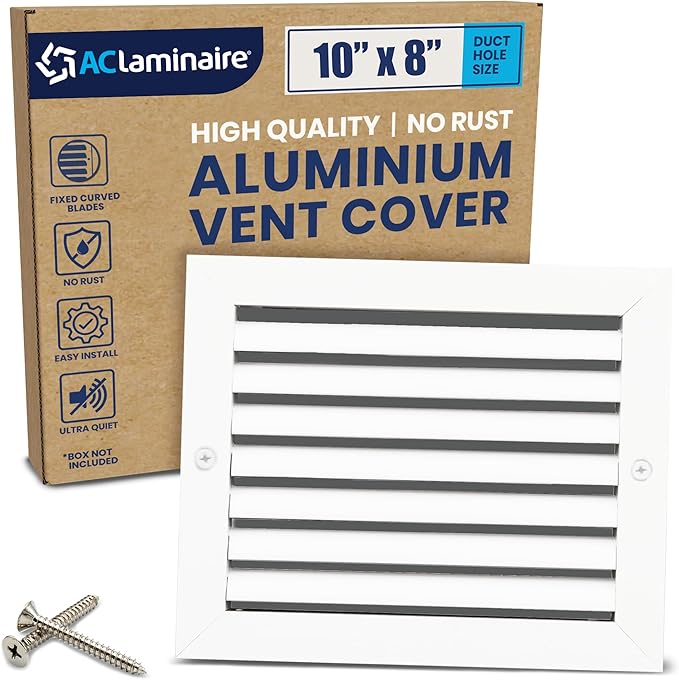 10x8 Inch Air Return Vent Cover Decorative – Premium Aluminum AC Vent Cover by LAMINAIRE