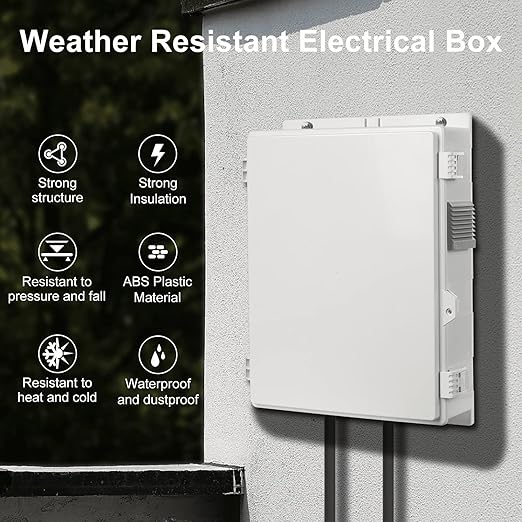 Outdoor Electrical Junction Box, ABS Water Resistant Enclosure - Image 2