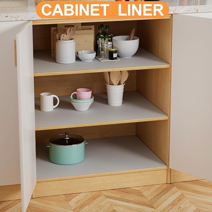 Shelf Liners for Kitchen Cabinets 16-inch: Waterproof Non-Adhesive Drawer Liner - Image 2
