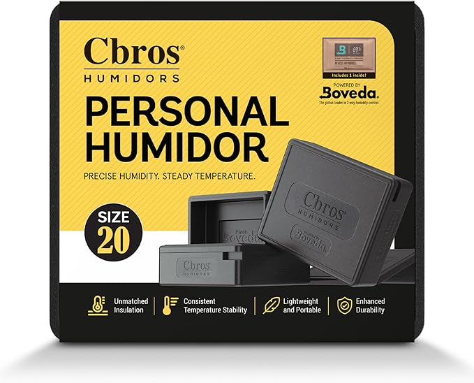 Cbros Humidor 69% Two- Way Humidity Control Box Powered by Boveda, Moisture by Unknown