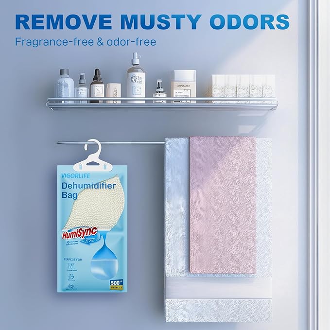 Moisture Absorbers, Hanging Closet Dehumidifier Bags 9.8 OZ, Portable - Image 3