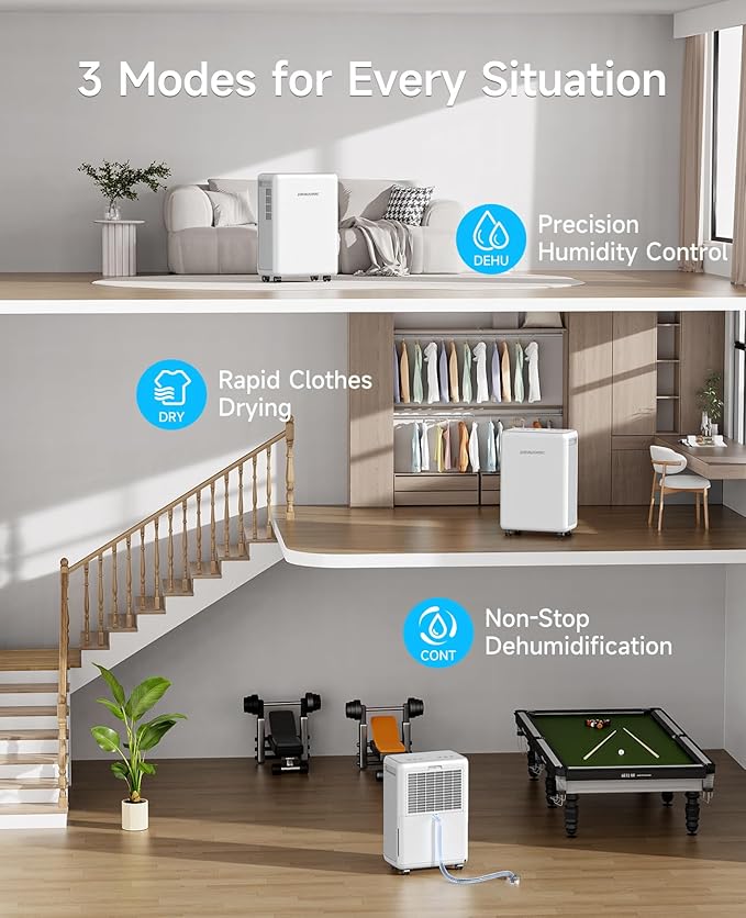 2000 Sq. Ft Dehumidifier for Basement, 30 Pint Dehumidifiers for Home, Bedroom - Image 5