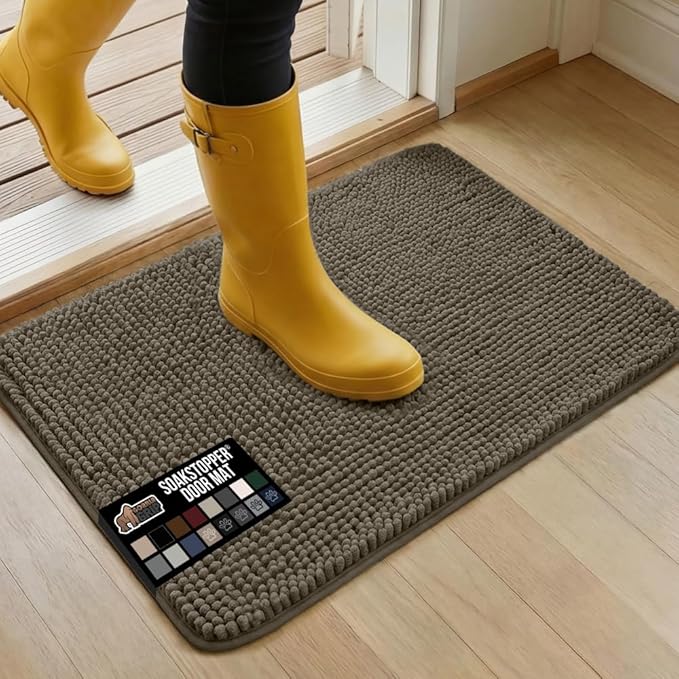 GORILLA GRIP SOAKSTOPPER Dog Door Mat, Machine Washable Rug Absorbent Doormat by GorillaGrip