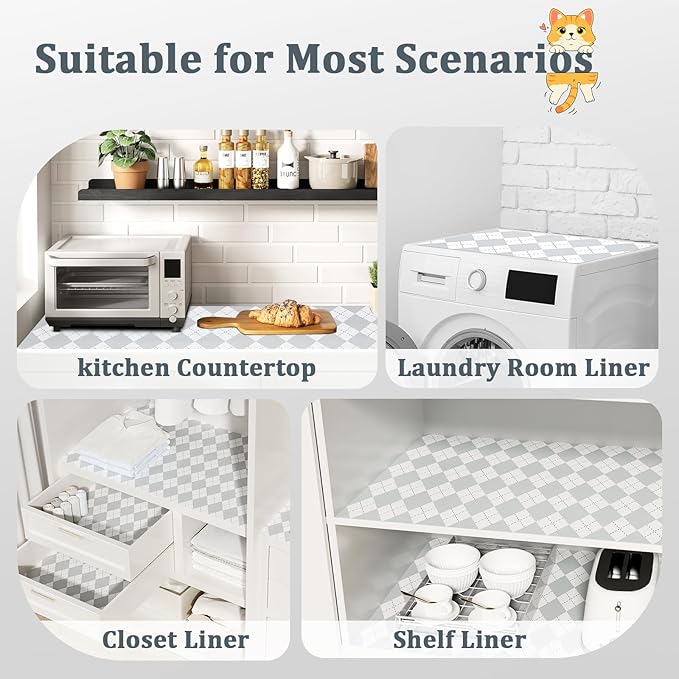 Shelf Liner for Kitchen Cabinets 24" x 120" Non-Adhesive Non-Slip Drawer Liners - Image 8