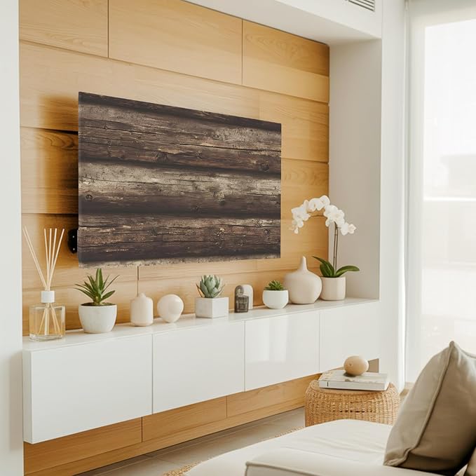 Farmhouse Vintage Wood Grain Indoor TV Cover, Elastic TV Screen Protector - Image 3