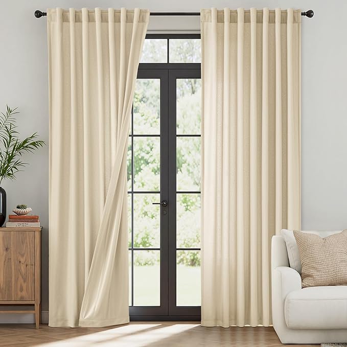 MIULEE Beige Thermal Insulated Curtains 84 Inches Long 2 Panels Set by MIULEE