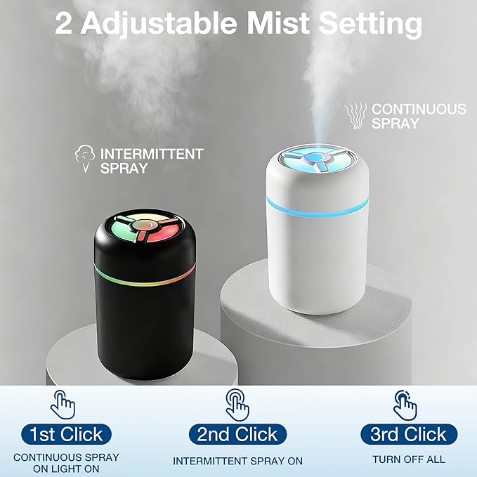 Portable Mini Humidifier, 300ml USB Cool Mist Small Humidifier - Image 3