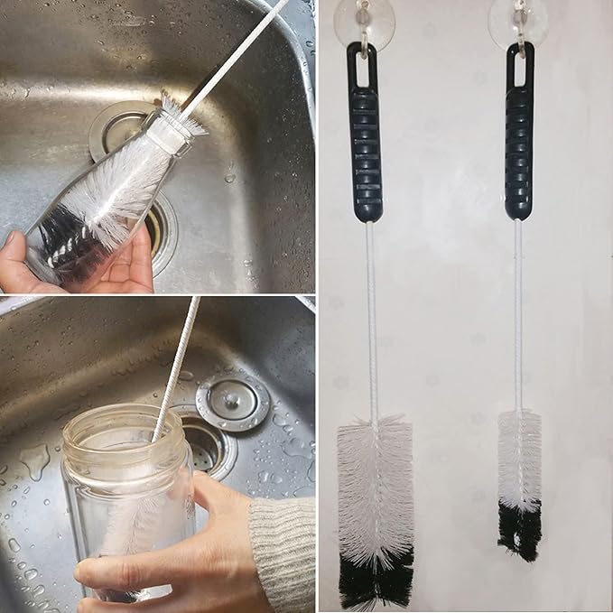 Coralpearl Bottle Brushes Thin Long Handle X 2, Utility Skinny Wire Cleaner Set - Image 9