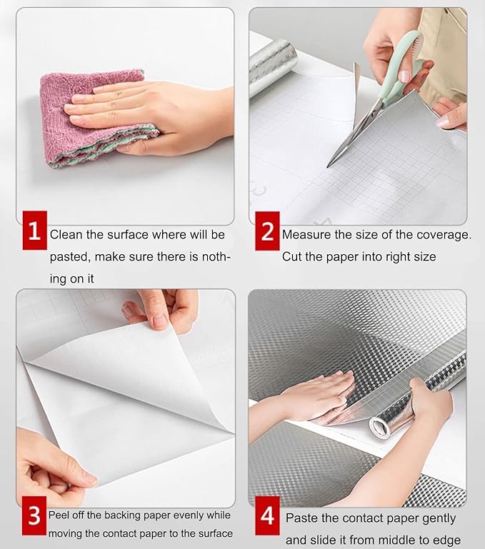 Kitchen Wallpaper Oil Proof Sticker Aluminum Foil Backsplash Self-Adhesive - Image 4