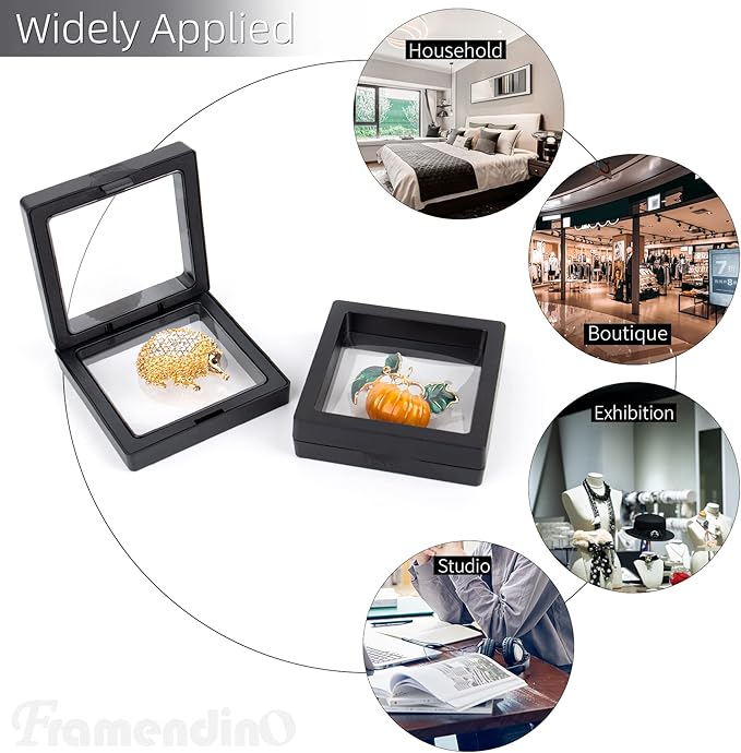 Framendino, 20 Pack Black 3D Floating Frame Display Case Challenge Coin - Image 3