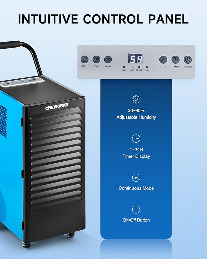 CREWORKS 180 PPD Commercial Dehumidifier, 180 Pint Dehumidifier - Image 5