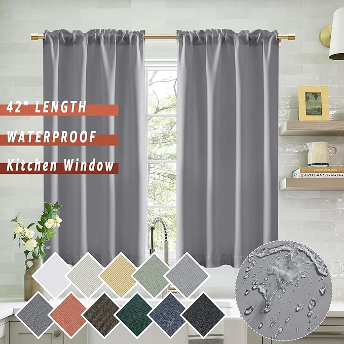 Light Grey Curtains 42 Inch Length - Image 3