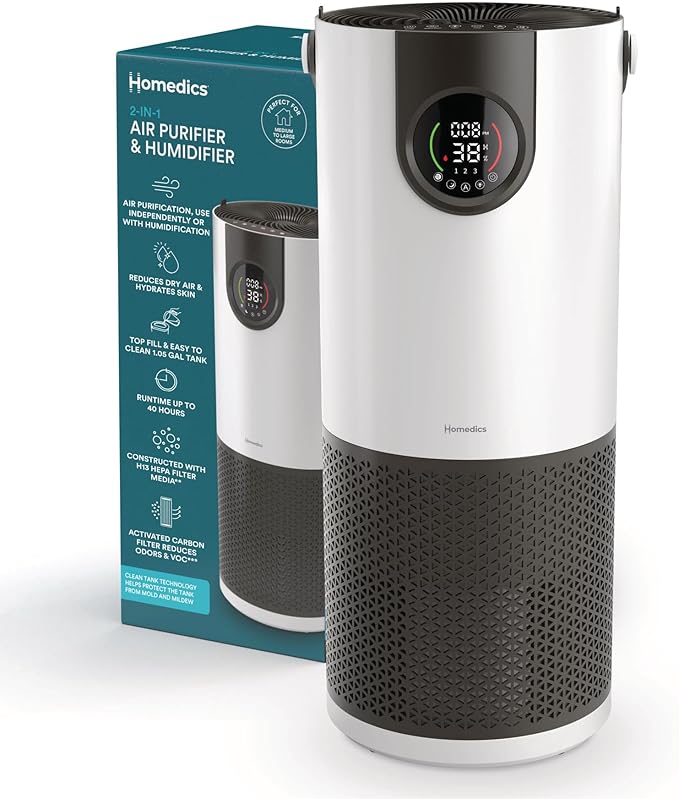 Homedics 2-in-1 Cool Mist Humidifier & Air Purifier – Humidifies & Purifies Air by Homedics
