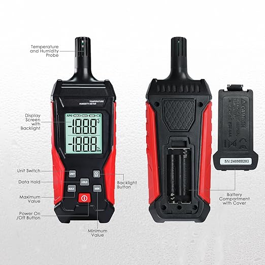 Humidity Temperature Meter, High Precision Digital Psychrometer HVAC - Image 6