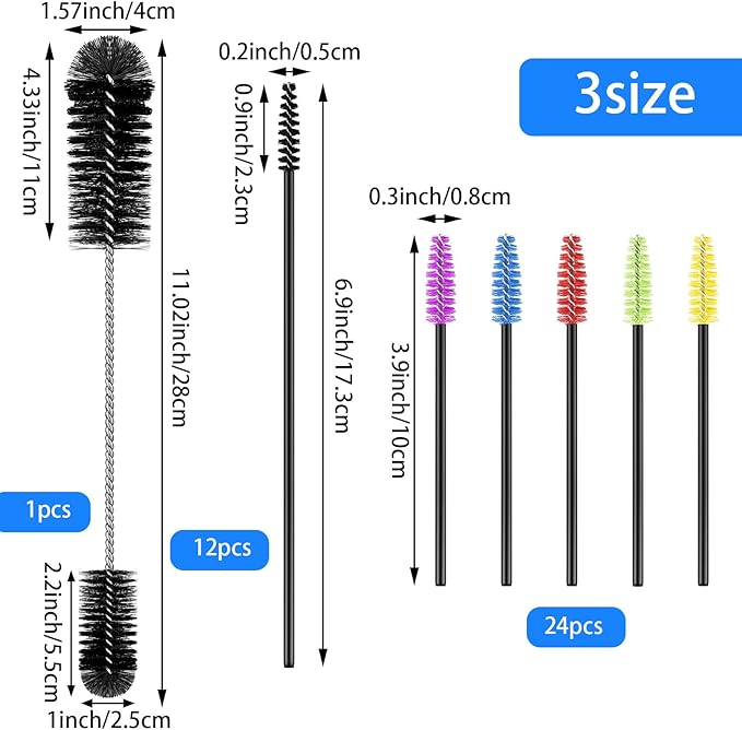 37 Pieces Hummingbird Feeder Cleaning Brush 3 Size Mini Nylon Tube Brushes Set - Image 2
