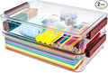 5.5qt Portable Project Case 9 X 13 Clear Stackable Plastic Storage by CATOOMUU