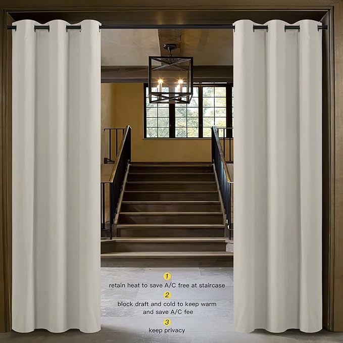 NICETOWN Natural Room Darkening Curtain and Drape Energy Efficient Warmth Solid - Image 3