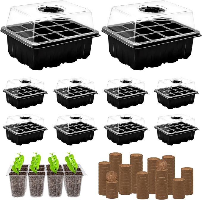 ZeeDix 10 Set Seed Starter Tray Kits, 10 Pack Seed Trays by ZeeDix