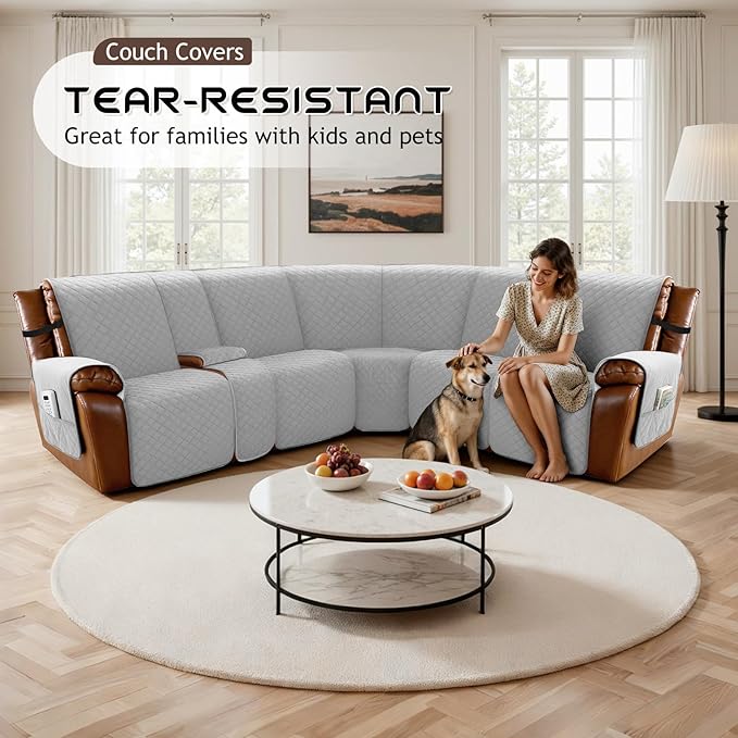 Arfntevss Recliner Sectional Couch Covers - Image 5