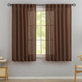 DONREN Cocoa Brown Back Tab Curtains 54 Inches Long 2 Panels by DONREN