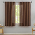 Cocoa Brown Linen Back Tab Curtains 72 Inches Long 2 Panels Set by DONREN